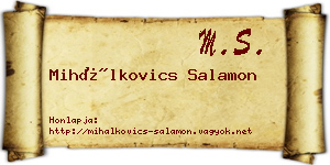 Mihálkovics Salamon névjegykártya